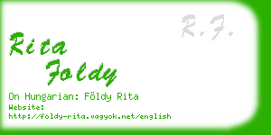rita foldy business card